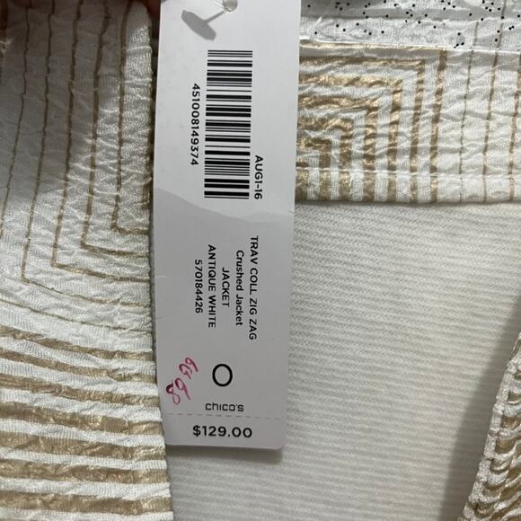 Chico's Traveler's Crushed Jacket Women's Chico's Size 0 US size 4 Small New - Picture 10 of 16